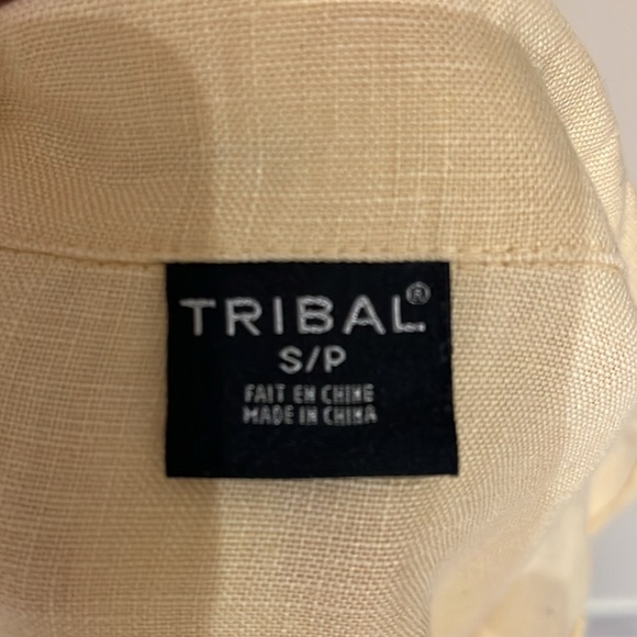 TRIBAL 100% Linen jacket in light yellow. Size S - Picture 4 of 5